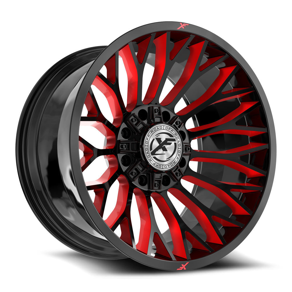 XF Off-Road XF-237 24X14 -76 Gloss Black & Red Milled