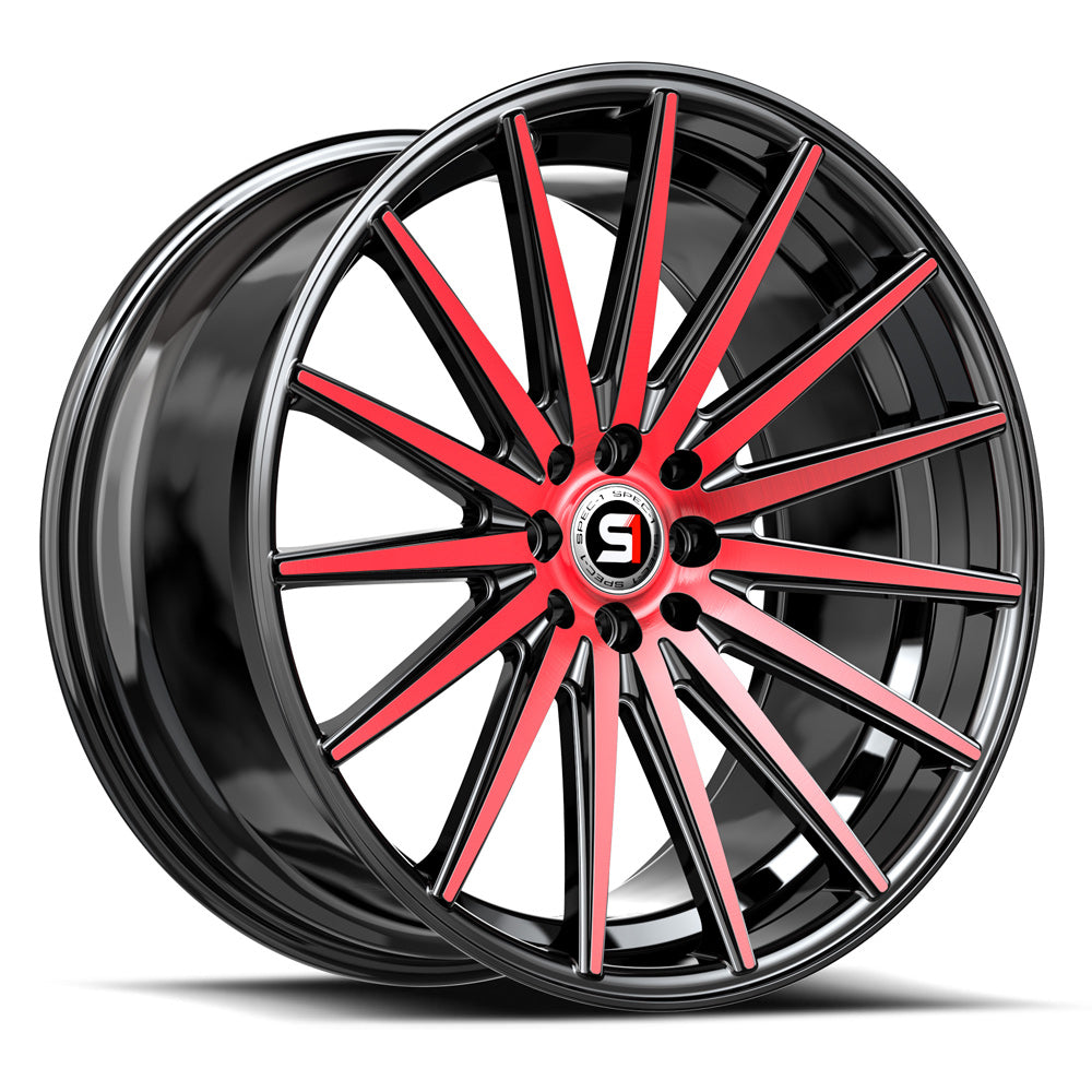 Spec-1 SP-69 19X9.5 +42 Gloss Black & Red Machined