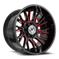 XF Off-Road XF-230 22X12 -44 Gloss Black & Red Machined