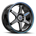 Spec-1 SPT-33 18X10.5 -8 Gloss Black & Blue Line
