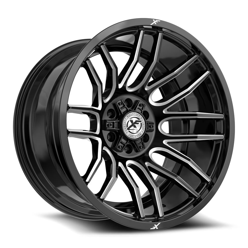 XF Off-Road XF-232 22X12 -44 Gloss Black & Milled