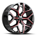 O.E. Revolution G-09 24X10 +24 Gloss Black & Red Milled