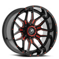 XF Off-Road XF-222 22X12 -44 Gloss Black & Red Milled