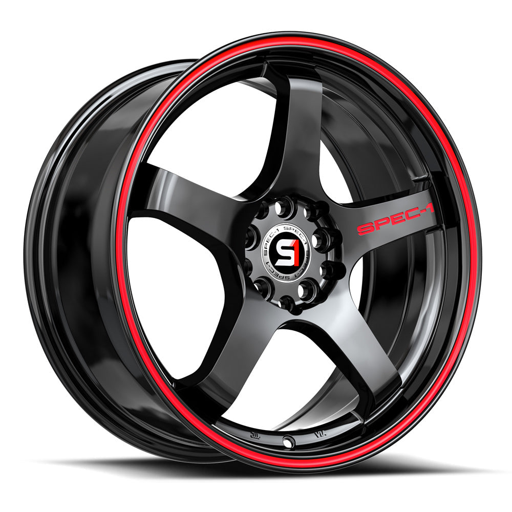 Spec-1 SPT-31 20X10.5 +22 Gloss Black & Red Line