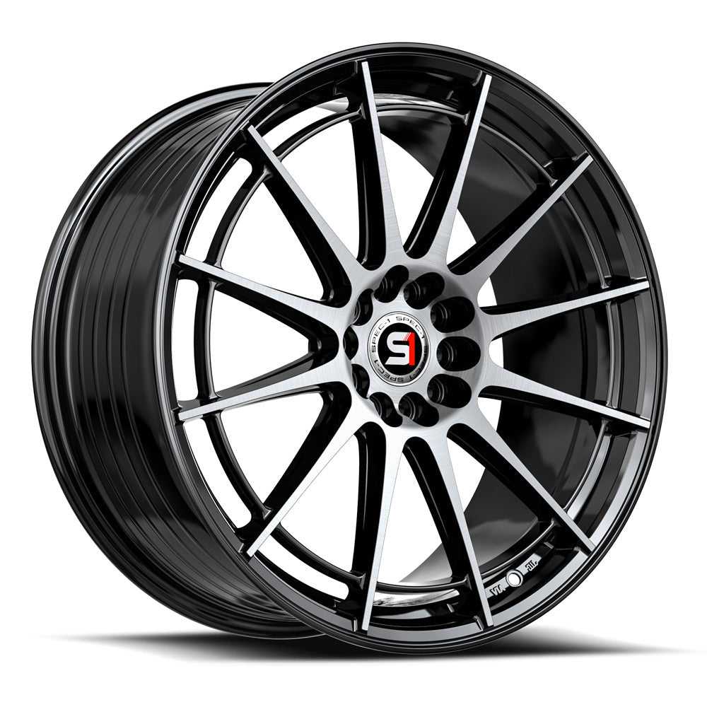 Spec-1 SP-64 18X10 +22 Gloss Black & Machined
