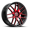 Spec-1 SP-65 18X9 +38 Gloss Black & Red Machined