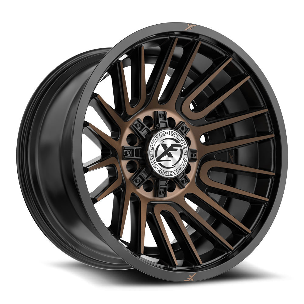 XF Off-Road XF-234 20X12 -44 Satin Black & Bronze Machined Double Dark Tint