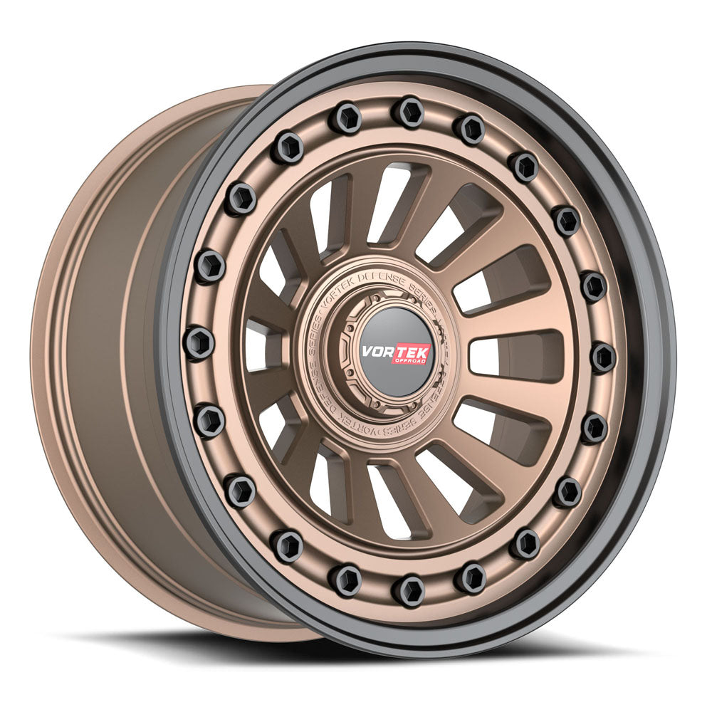 Vortek VRD-702 RADAR 17X9 0 Matte Bronze With Black Bolts & Lip