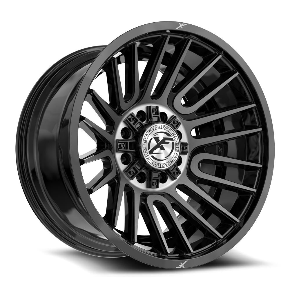 XF Off-Road XF-234 20X12 -44 Gloss Black & Brushed Double Dark Tint