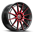 Spec-1 SP-64 18X10 +42 Gloss Black & Red Machined