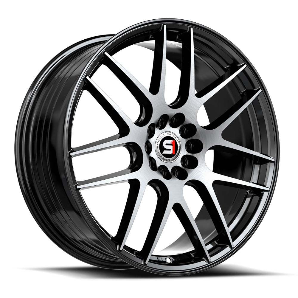 Spec-1 SP-65 18X10 +22 Gloss Black & Machined