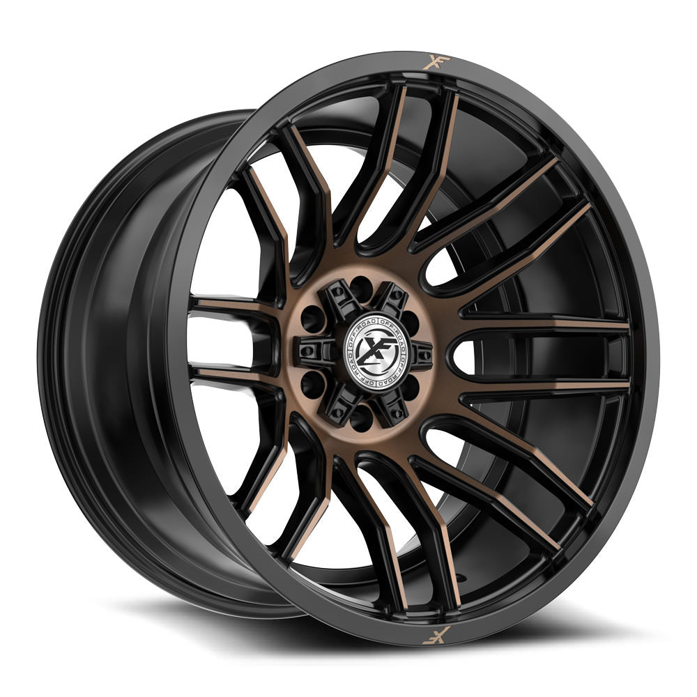 XF Off-Road XF-232 22X12 -44 Satin Black & Bronze Machined Double Dark Tint