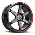 Spec-1 SPT-33 18X10.5 +20 Gloss Black & Red Line