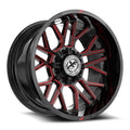 XF Off-Road XF-235 20X12 -44 Gloss Black & Red Milled