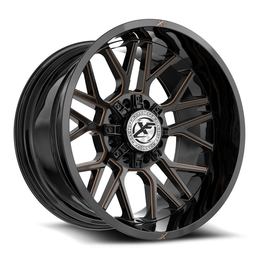 XF Off-Road XF-235 20X10 -12 Gloss Black & Bronze Milled