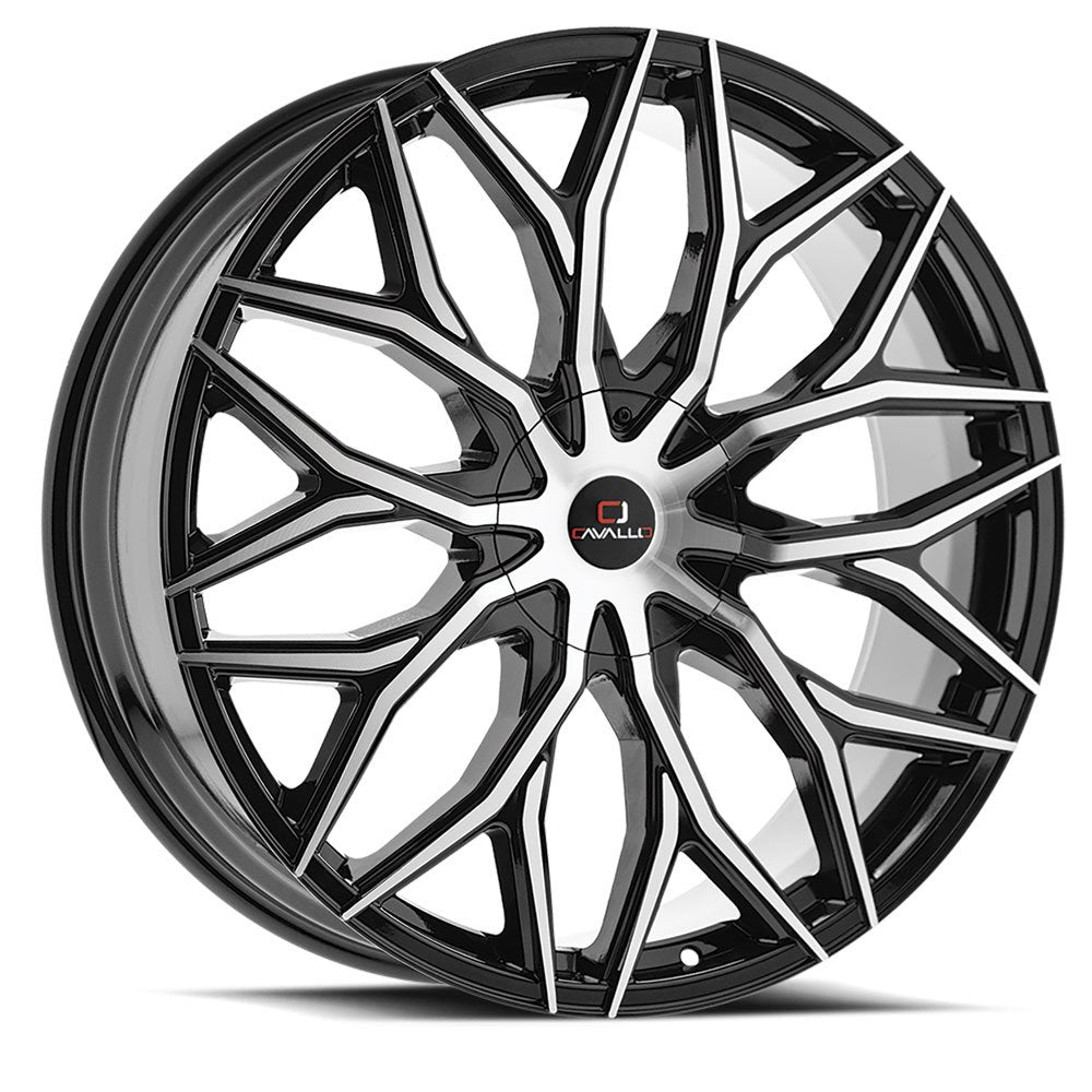 Cavallo CLV-37 24X9 +34 Gloss Black & Machined
