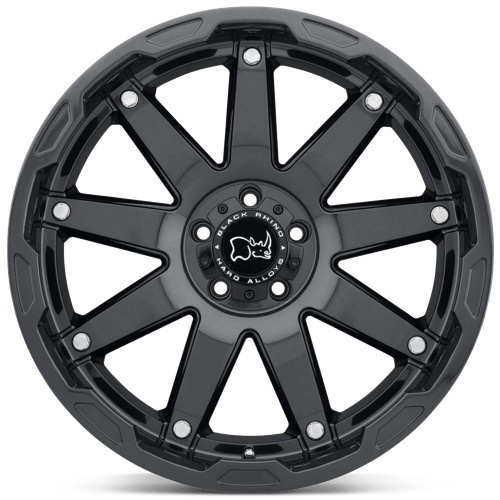 Black Rhino Hard Alloys Oceano 20X9.5 -18 Gloss Gun Black W/ Ss Bolts