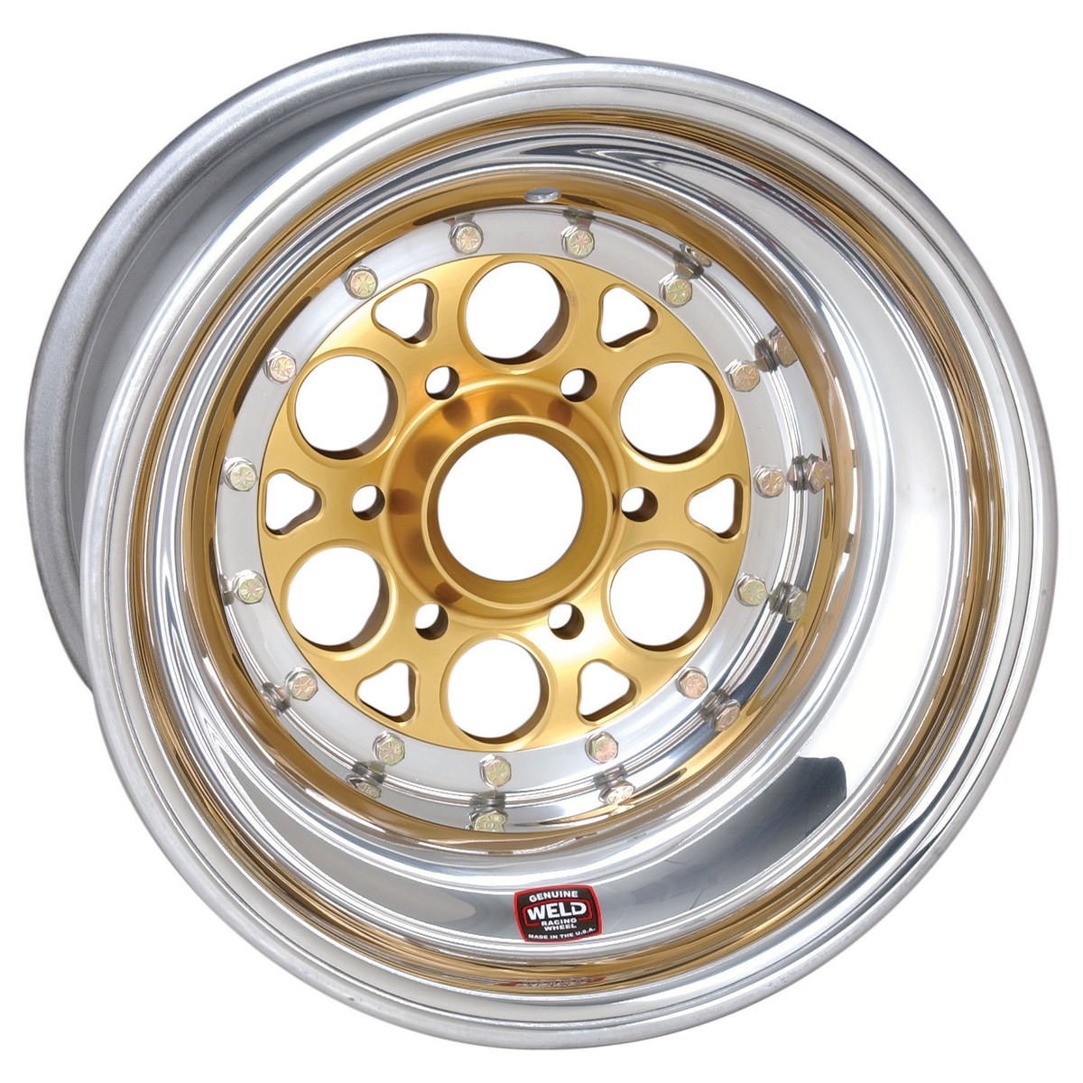 WELD Racing Magnum Sprint 15X18 + Gold Center - Polished Shell