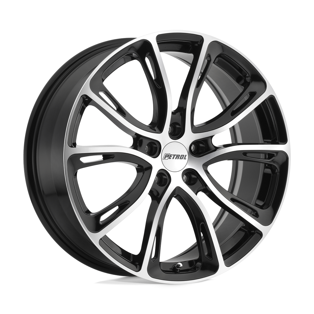Petrol P5A 18X8 +40 Gloss Black W/ Mach Cut Face
