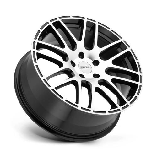 Petrol P6A 17X7.5 +40 Gloss Black W/ Mach Cut Face