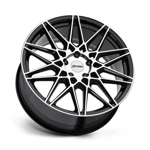 Petrol P3C 18X8 +40 Gloss Black W/ Mach Cut Face