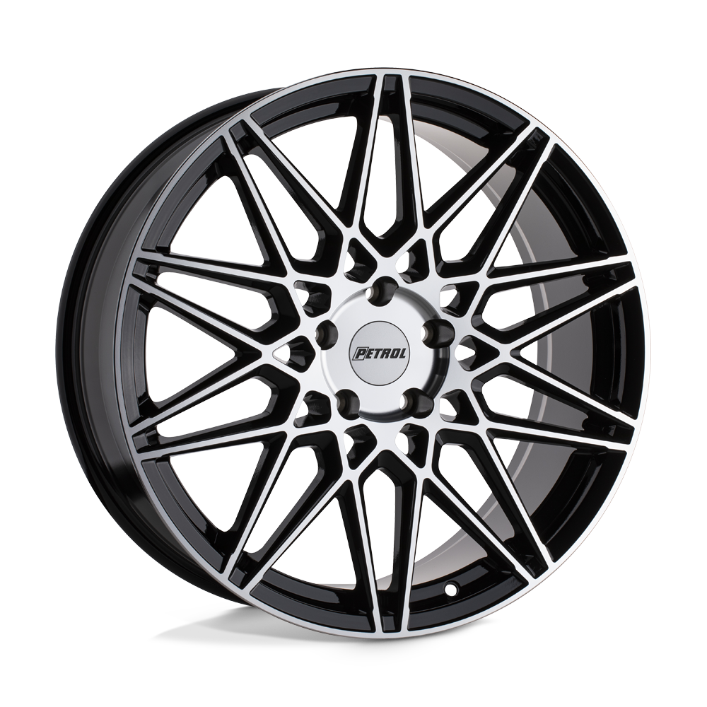 Petrol P3C 18X8 +40 Gloss Black W/ Mach Cut Face