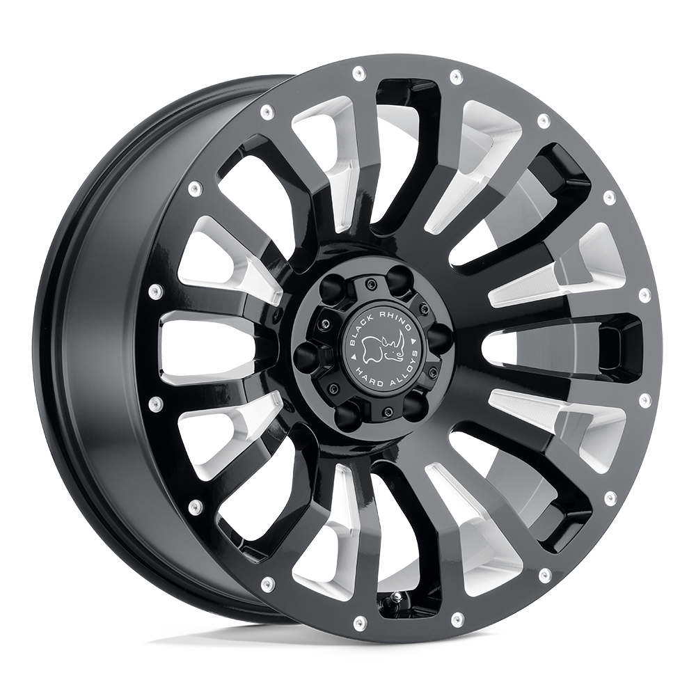 Black Rhino Hard Alloys Pinatubo 20X12 -44 Gloss Black Milled