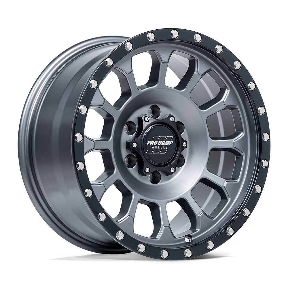 Pro Comp Alloys Pa34 Rockwell 17X8.5 +0 Matte Graphite W/ Black Lip