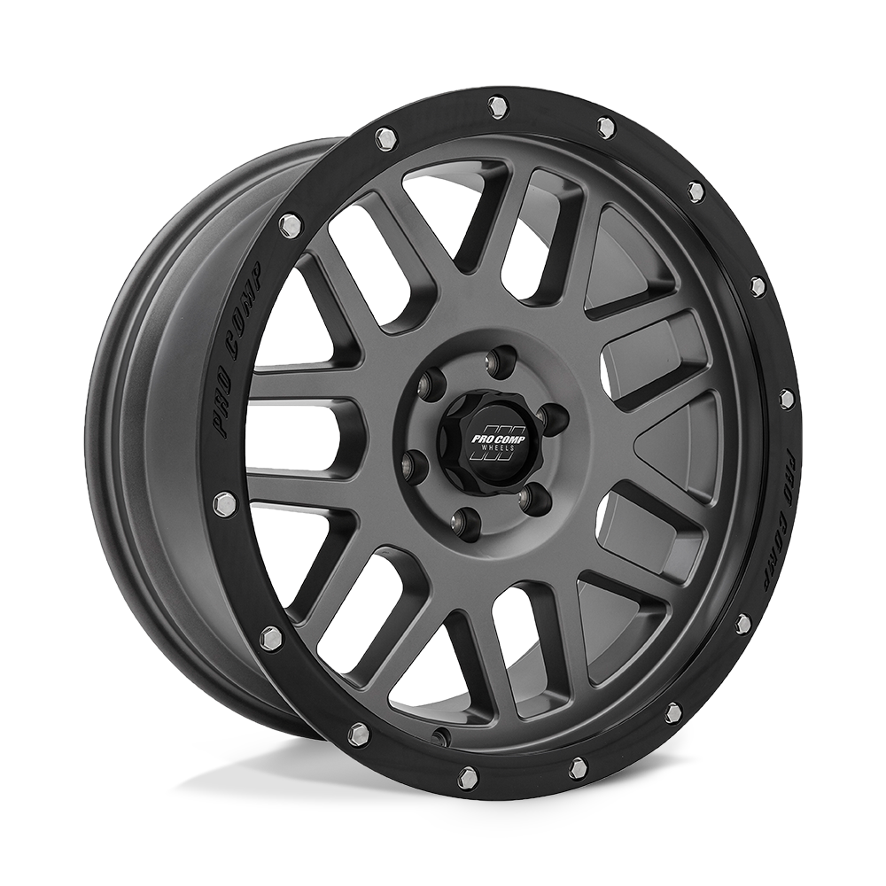 Pro Comp Alloys Pa40 Vertigo 20X9 +6 Dark Gray W/ Black Lip
