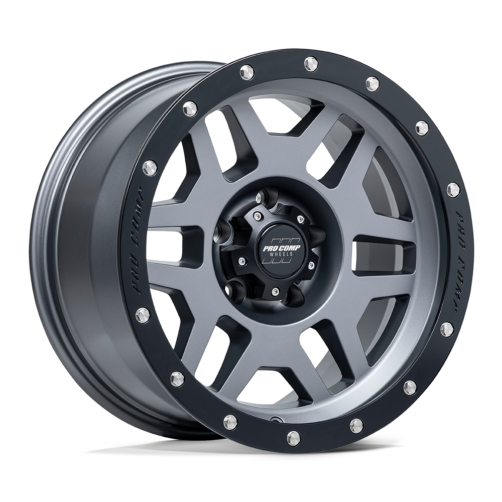 Pro Comp Alloys Pa41 Phaser 17X9 -6 Matte Graphite W/ Black Lip