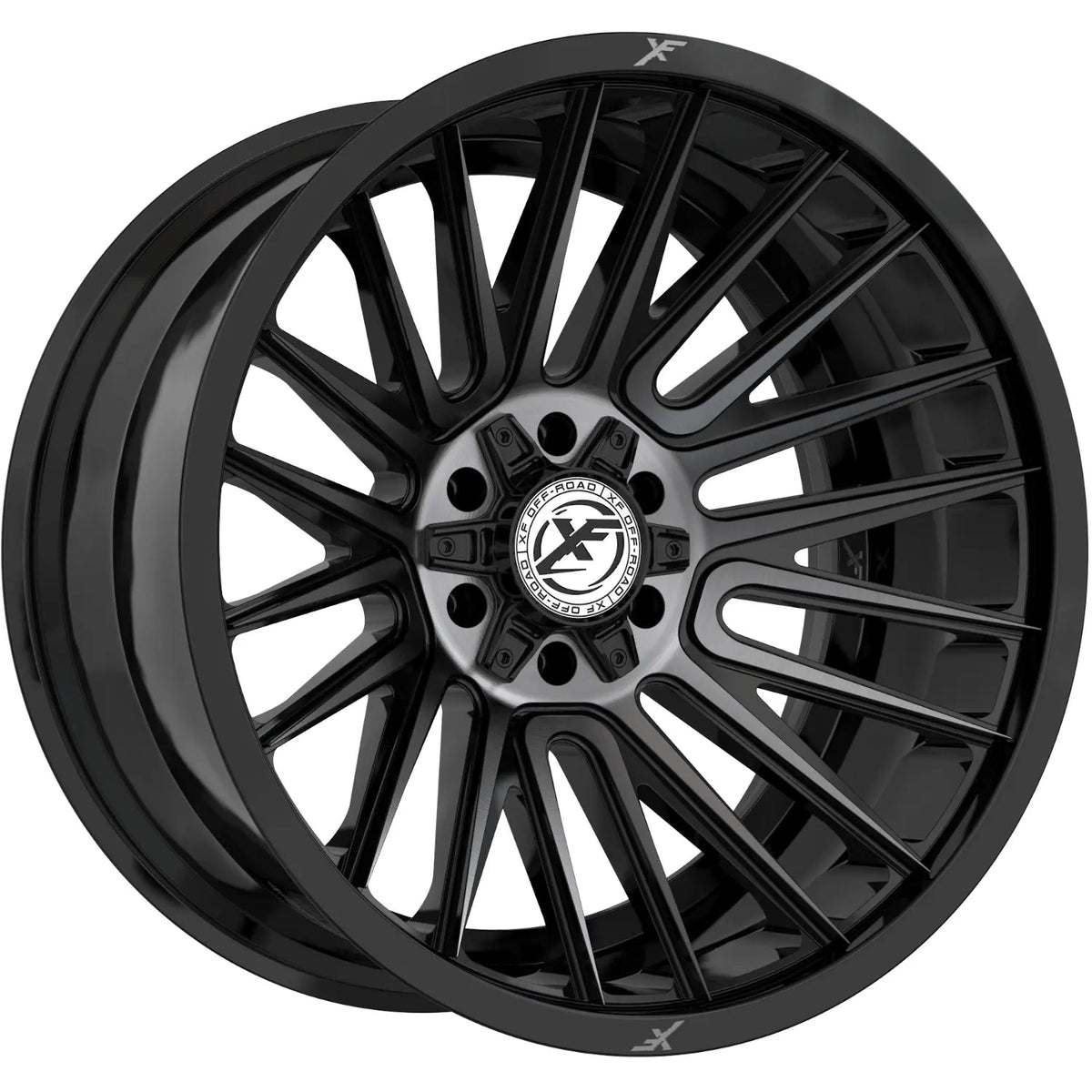 XF Off-Road XF-234 17X9 +12 Gloss Black & Brushed Double Dark Tint