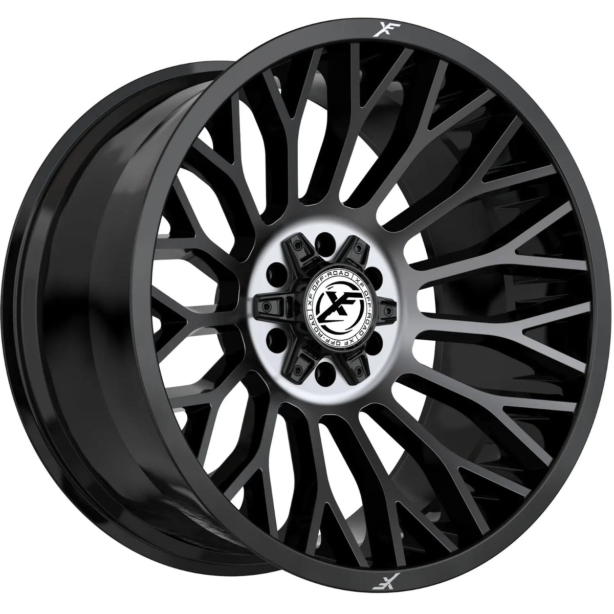 XF Off-Road XF-237 20X9 +12 Gloss Black & Brushed Double Dark Tint
