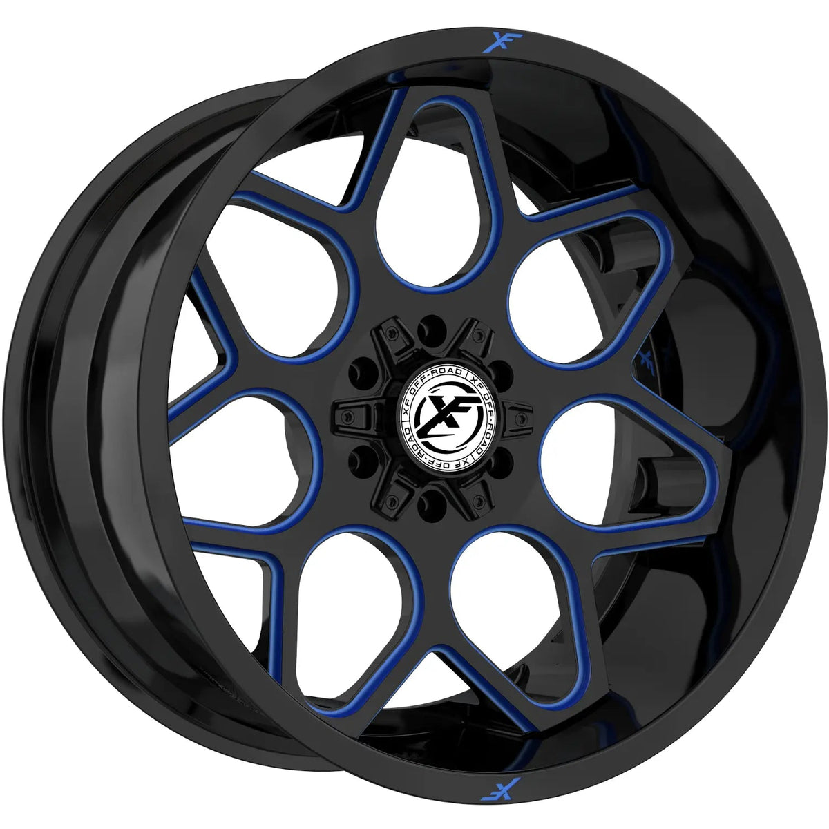 XF Off-Road XF-233 20X9 0 Gloss Black & Blue Milled