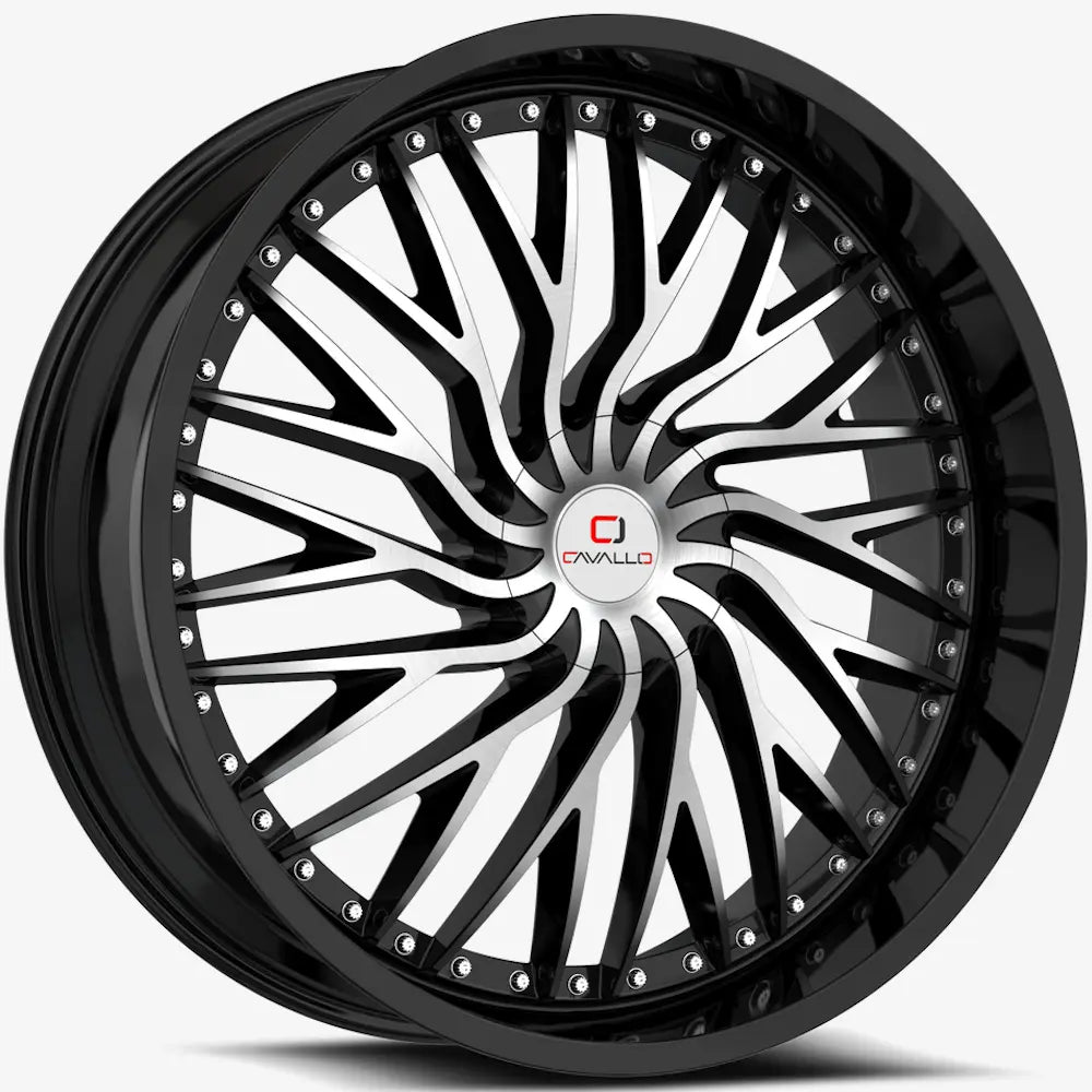 Cavallo CLV-43 22X8.5 +38 Gloss Black & Machined