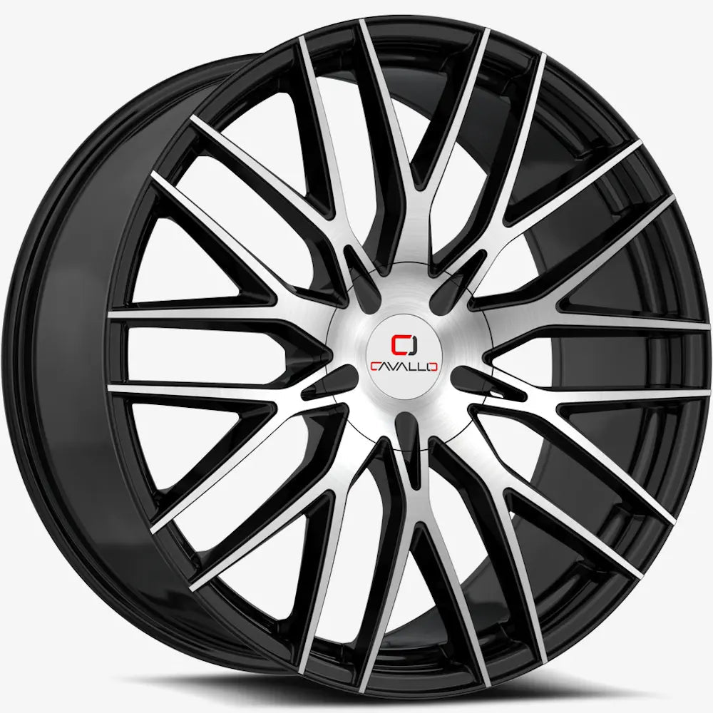 Cavallo CLV-45 18X8 +35 Gloss Black & Machined