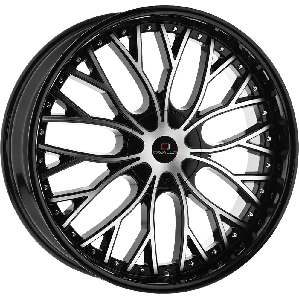 Cavallo CLV-33 22X8.5 +38 Gloss Black & Machined