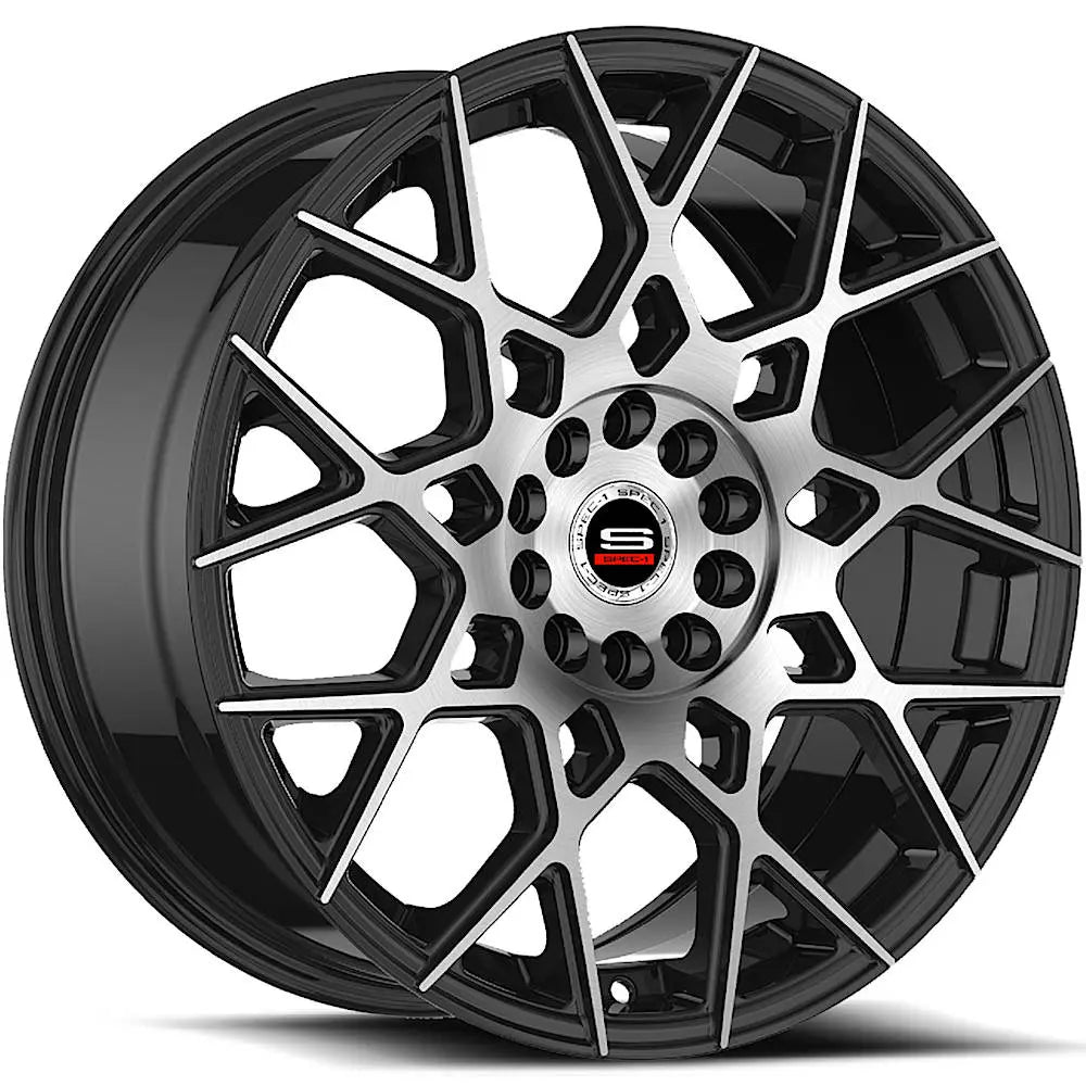 Spec-1 SP-52 18X8 +38 Gloss Black & Machined
