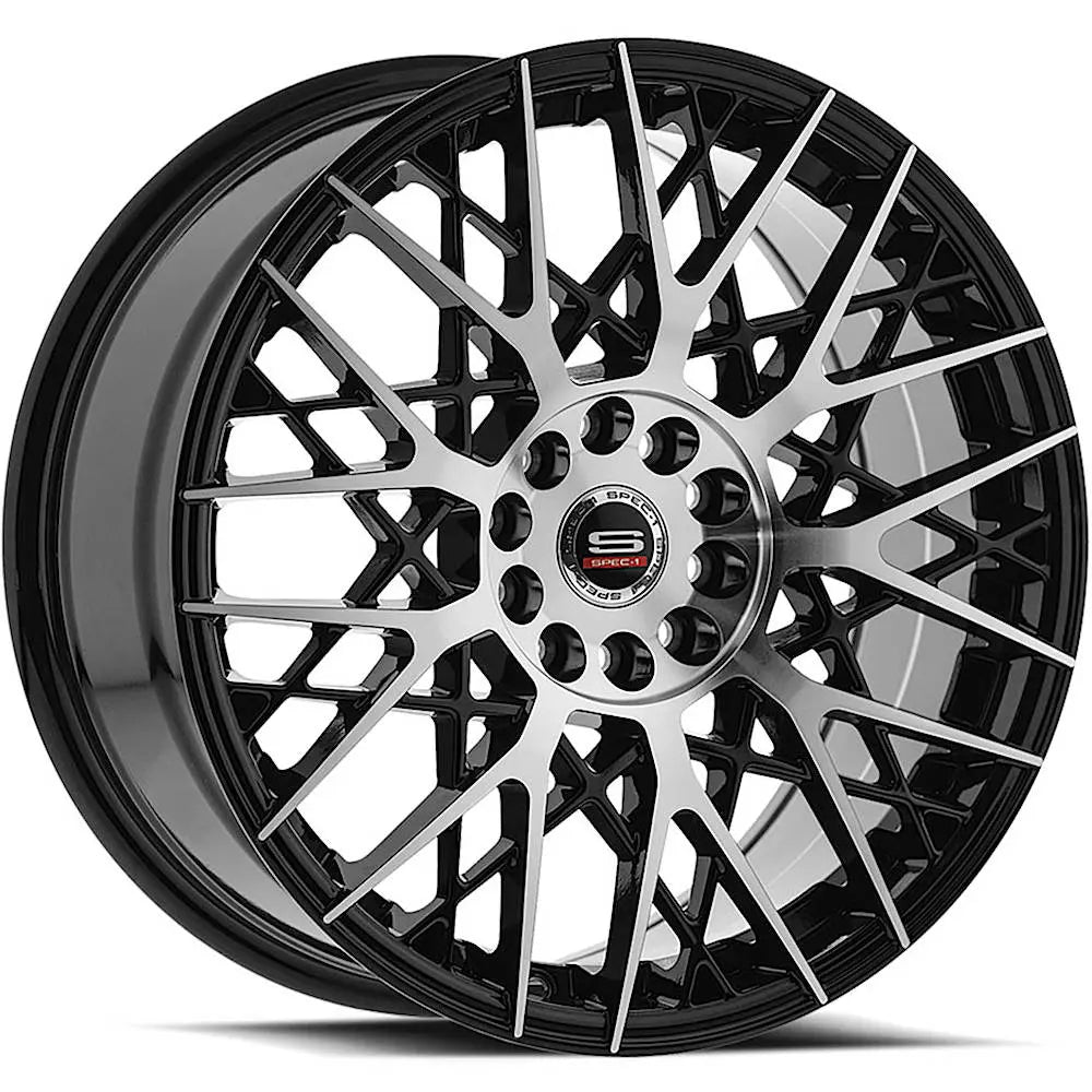 Spec-1 SP-53 18X8 +38 Gloss Black & Machined