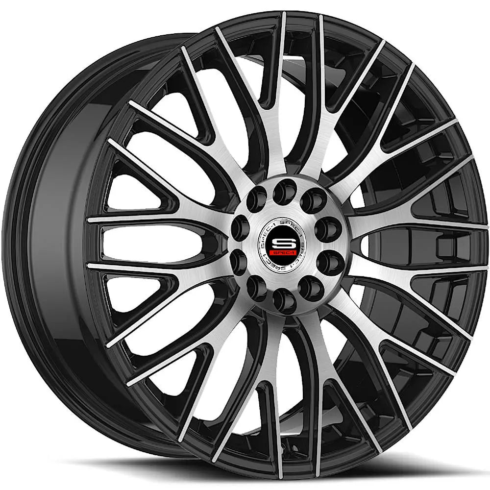Spec-1 SP-55 18X8 +38 Gloss Black & Machined