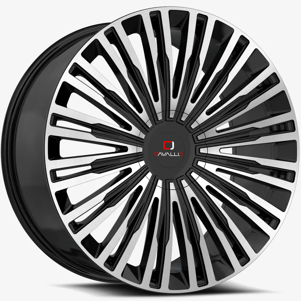 Cavallo CLV-48 24X9 +18 Gloss Black & Machined