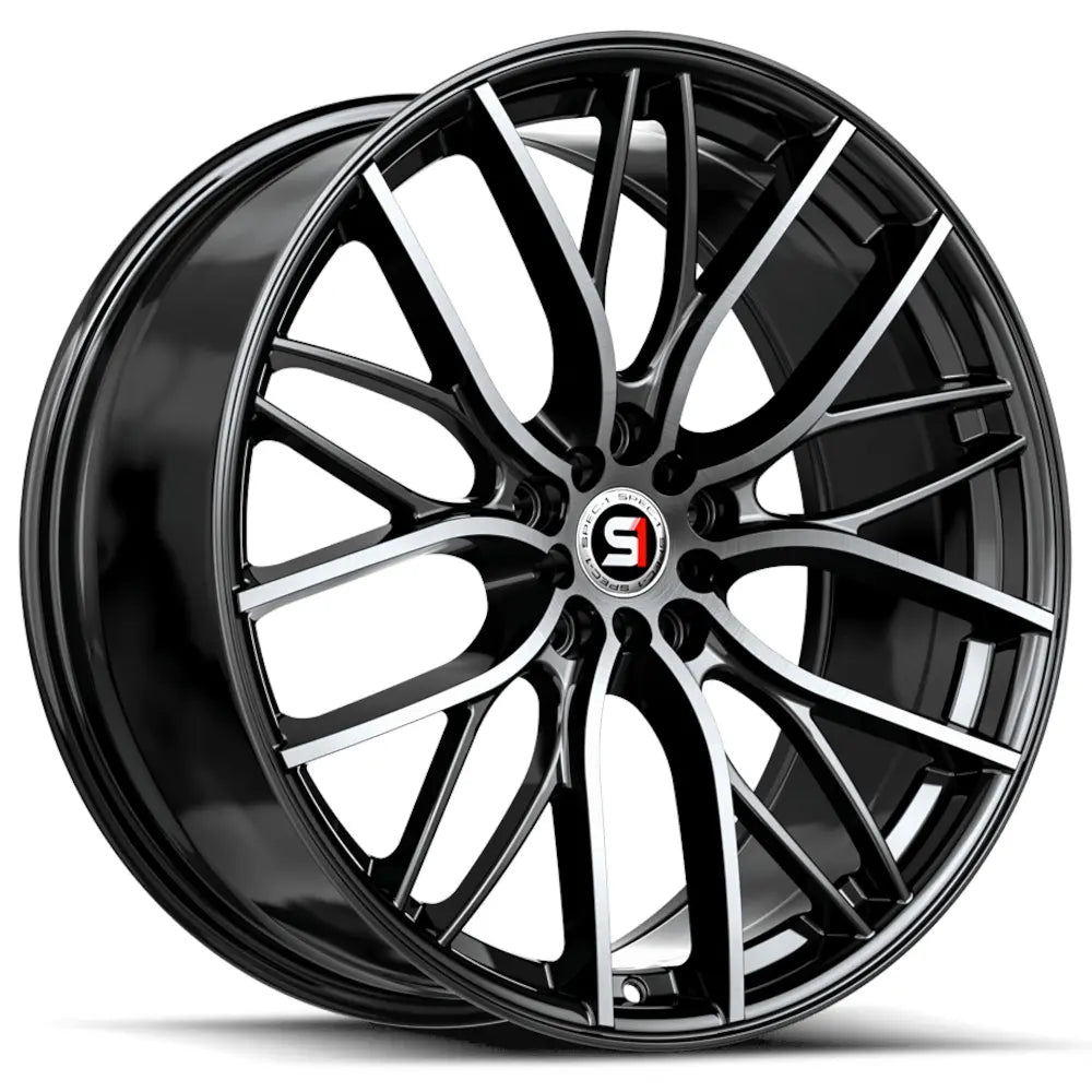 Spec-1 SP-61 18X8 +38 Gloss Black & Machined
