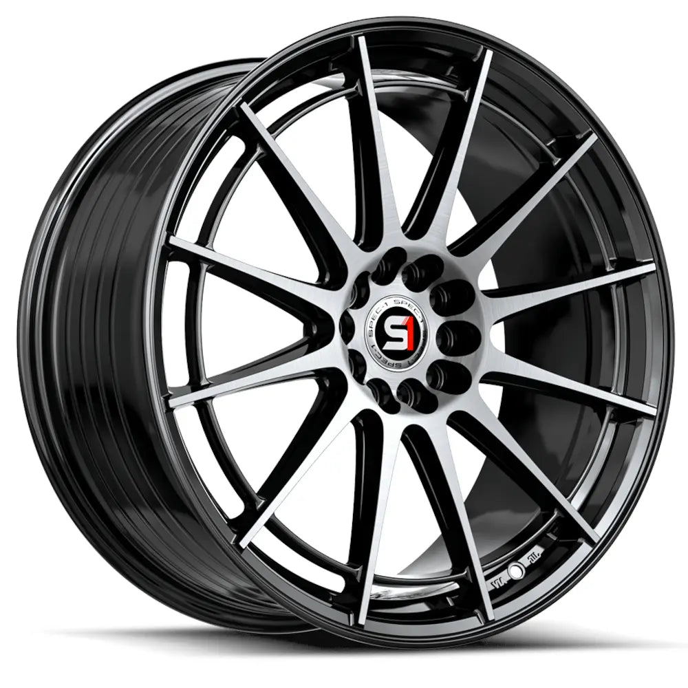 Spec-1 SP-64 18X8 +34 Gloss Black & Machined