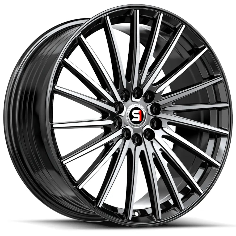 Spec-1 SP-68 18X8 +38 Gloss Black & Machined