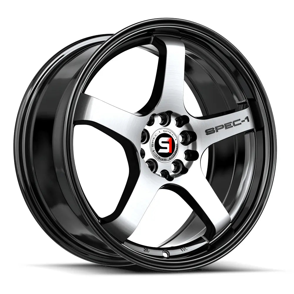 Spec-1 SPT-31 18X8.5 +38 Gloss Black & Machined