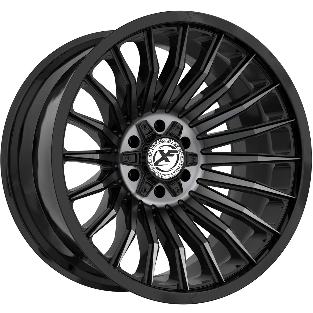 XF Off-Road XF-231 20X9 0 Gloss Black & Machined Titanium Double Dark Tint