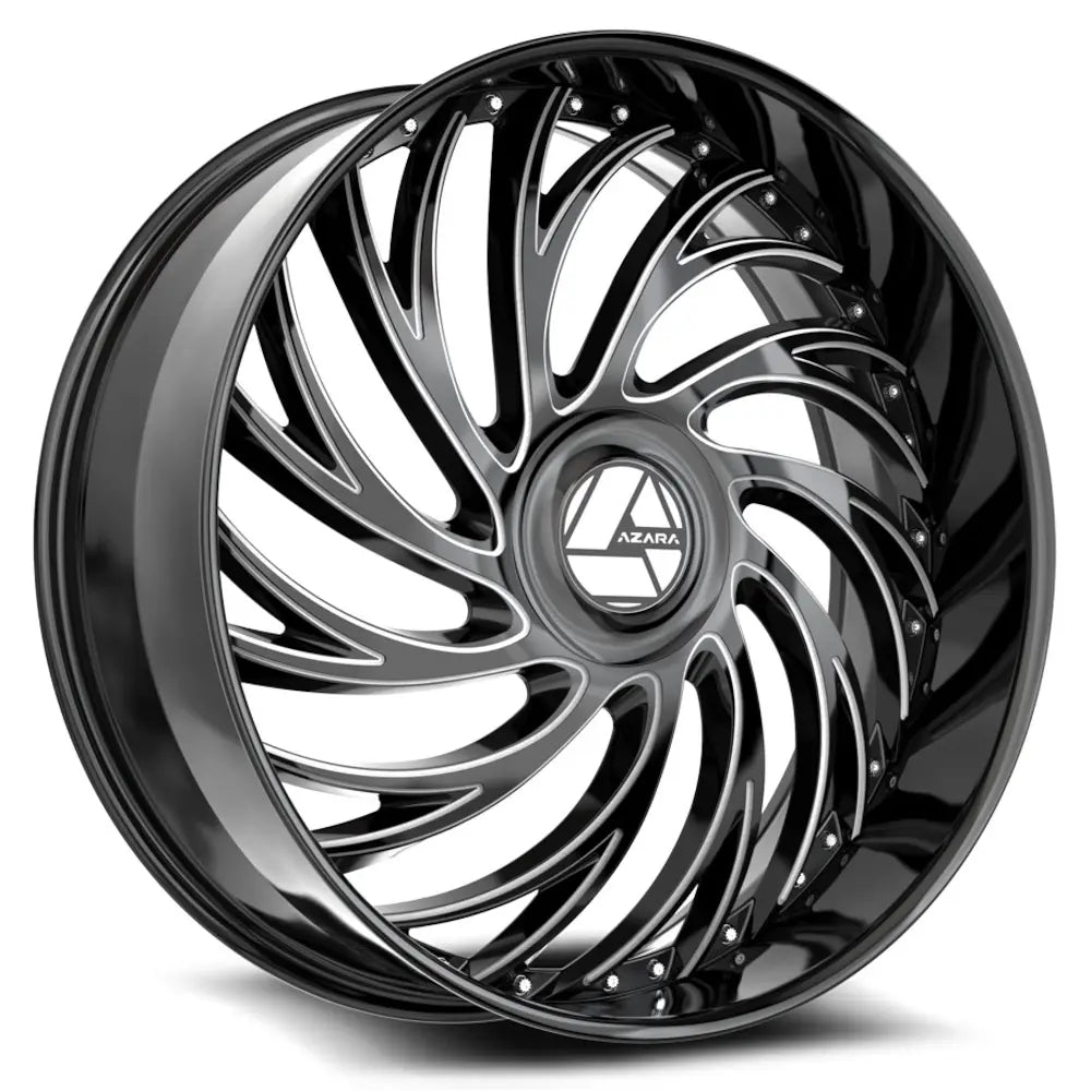 Azara AZX-101 18X8 +35 Gloss Black & Milled