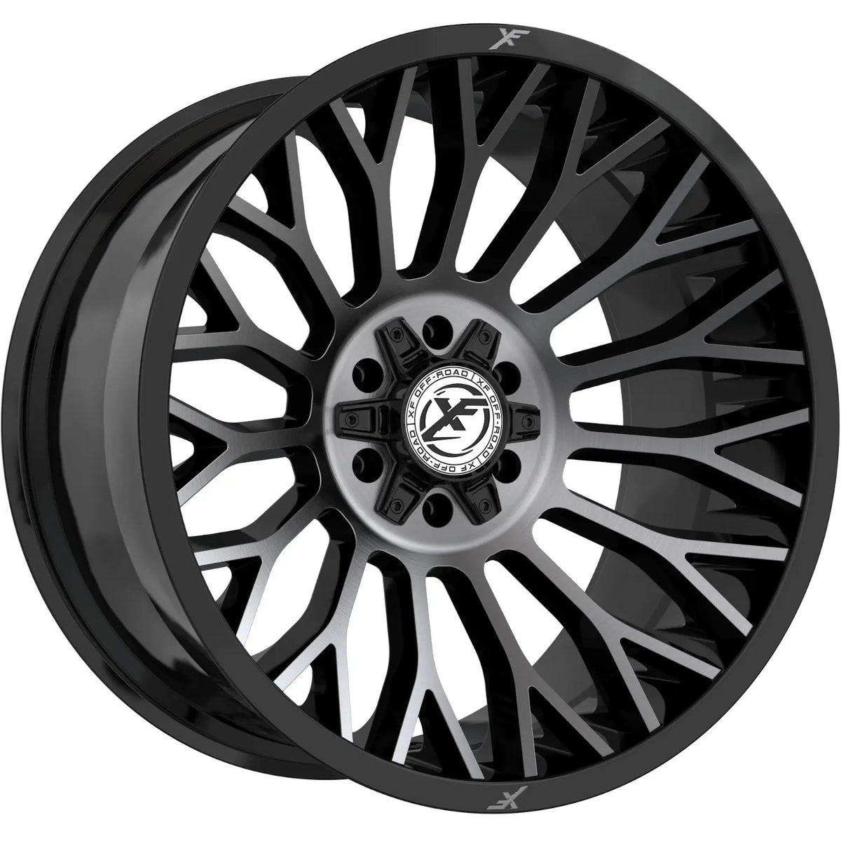 XF Off-Road XF-237 20X9 0 Gloss Black & Machined Titanium Double Dark Tint