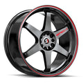 Spec-1 SPT-33 18X8.5 +38 Gloss Black & Red Line