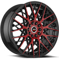 Spec-1 SP-53 18X8 +38 Gloss Black & Red Machined