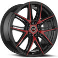 Spec-1 SP-56 18X8 +38 Gloss Black & Red Machined